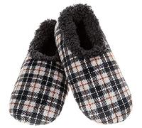 Snoozies! Pantofole da uomo in velluto, foderate in pile, super morbide, con suola antiscivolo, taglie dalla 38 alla 44, Carbone, Medium