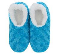 Snoozies! Roses In Bloom - Pantofole da donna in pile Sherpa super morbido, taglie 3-9, blu, blu navy, rosa e viola, Blu, Large