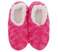 Snoozies! Roses In Bloom - Pantofole da donna in pile Sherpa super morbido, taglie 3-9, blu, blu navy, rosa e viola, rosa, Large
