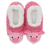 Snoozies! Whimsical Critters - Pantofole da donna in pile Sherpa super morbido, taglie 36-42, gatti, cani, rane e maiali!, Maialino., Medium