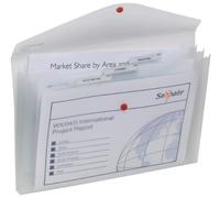 Snopake Foolscap Polyfile Trio 14966 - Confezione da 5 portafogli con bottoni au