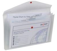 Snopake Foolscap Polyfile Trio 3-Part Popper Wallet with Removable Index Tabs a
