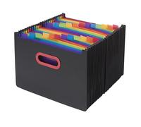 Snopake - Organizer a soffietto da scrivania, formato A4, colore: nero e arcobaleno 24-Part