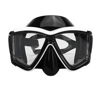Snorkel Diving Goggles | Non - Fog & Sun - Shielding Tempered Glass | Adjustable Silicone Strap for Adults / Men / Women | Leakproof Design for Underwater Adventures (White)