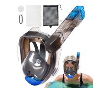 Snorkel Full Face - Copertura completa per il viso per Immersioni | Visione panoramica 180° Anti appannamento Comodo per Nuoto e Immersioni