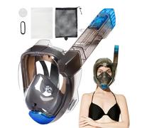 Snorkel Set, Full Face Shield, Panoramic View Gear, 23 x 29,1 x 35,4 cm, Anti-Leak Breathing System, Wide 180-Degree Visibility, for Men Women Adult Swimmers Snorkeling Adventures