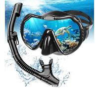 Snorkel Set per adulti, Scuba Snorkelling Packages with Anti-Fog Panoramic View Swimming Goggles,Dry Snorkel Set adatto per swimming diving swimming