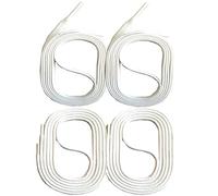 SNORS 2 paia di lacci cerati, rotondi e piatti, 18 colori, 45-150 cm, resistenti agli strappi, stabili, in cotone, per lavoro, scarpe in pelle, stivali, bianco, 150cm RUND 3mm