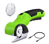 Snorthy Forbici elettriche, taglierina per cartone con lama di ricambio, strumento di taglio ricaricabile con blocco di sicurezza e luce a LED, cesoie multiuso per tagliare cartone, cuoio