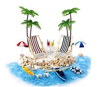 Snorvixre 18 Accessori per ombrellone Beach World per la Decorazione Case delle Bambole e Set Decorazioni in Miniatura per la Spiaggia con Giochi Sabbia