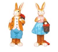 Snorvixre 2 pezzi coniglietti pasquali in resina, accessori fai da te per bambini per giocare e come decorazione per la casa, valorizzazione della statua dei coniglietti dei cartoni animati