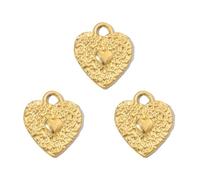 Snorvixre 3 robusti ciondoli a forma di cuore in acciaio inox per gioielli creativi, pezzi di dichiarazione e stili unici, accessori per feste, Taglia unica, come descritto