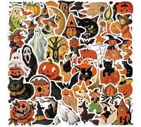 Snorvixre 52 pezzi Halloween Cartoon Draw Transfer in PVC impermeabile per tablet, computer portatili, telefoni, set da collezione fai da te, cartone animato Draw PVC