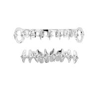 Snorvixre Accessori per denti in argento metallizzato, a forma di stella, in rame, con ritagli curvi, 10 g, leggeri e facili da viaggiare, B, come descritto, come descritto