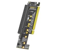 Snorvixre Adattatore biforcazione PCIE 16X 5.0, doppia scheda NVMe con maggiore stabilità e velocità per workstation, doppio adattatore NVMe