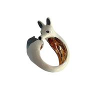 Snorvixre Anelli creativi per glassa a goccia, design artistico di maialino, impilabile, struttura in metallo, per gli appassionati di moda smaltati a goccia anelli, come descritto