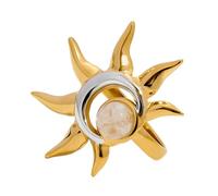 Snorvixre Anelli di incontri geometrici con sole e luna, apertura regolabile, gioiello unico per dita, adatto per feste e uso quotidiano, pietra di luna regolabile