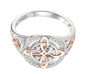 Snorvixre Anelli geometrici in rame con accenti di zircone per una vestibilità comoda, misure 6-10 eleganti anelli in rame geometrici, come descritto
