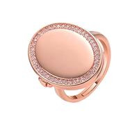 Snorvixre Anelli unici di forma ovale con scomparto nascosto per tesori, apertura regolabile, materiali in rame, apertura geometrica, come descritto