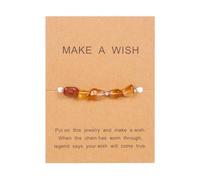 Snorvixre Bracciale regolabile in pietra naturale, design intrecciato a mano, perle irregolari uniche per una vestibilità personalizzata, cinturino regolabile per donna, Taglia unica, come descritto