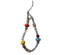 Snorvixre Braccialetti decorativi alla moda per cellulare, cinturino per cellulare, elegante ciondolo con perline colorate, catena da polso anti-smarrimento, gioielli, cinturino per cellulare per