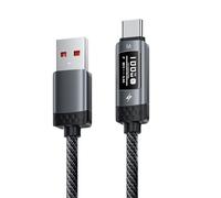 Snorvixre Efficiente dissipazione del calore 100 W Cavo dati con indicatore di potenza per il monitoraggio della potenza, struttura in alluminio, supporta la ricarica rapida universale trasparente