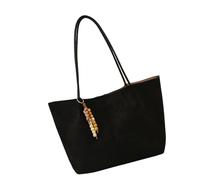 Snorvixre Elegante borsa a pendolo con finitura vellutata, tracolla convertibile e scomparti multipli sulla spalla e sotto il braccio per il lavoro Grande capacità durante l'oscillazione, Nero
