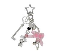 Snorvixre Elegante portachiavi con orso e fiocco, lega resistente, accessorio per donna, amanti della moda, portachiavi