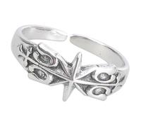 Snorvixre Eleganti anelli a forma di stella a sei lati, realizzati a mano, in argento, stile giovanile, accessorio per l'uso quotidiano, feste ed eventi