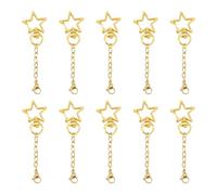 Snorvixre Five Point Star Designs - Portachiavi per borse e accessori per chiavi, chiusura a moschettone con anelli di piegatura per portachiavi, portachiavi in lega, gold, Taglia unica