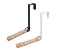 Snorvixre Gancio per porta pieghevole multiuso, robusto legno e struttura in ferro, su grucce per vestiti, asciugamani, multifunzionale sopra la gruccia