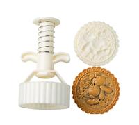 Snorvixre Maker per torte di luna in doppia dimensione, coniglio giada, design drago, robusto utensile da cottura in plastica ABS per feste autunnali, ABS per la produzione di dessert durante le feste