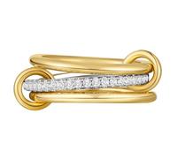 Snorvixre Moderno set di anelli impilabili, accessori alla moda per l'uso quotidiano per donne in oro e argento, design in acciaio al titanio, fedi nuziali con zirconi cubici, come descritto