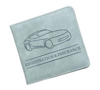 Snorvixre Pu per auto di immatricolazione e carte di assicurazione, porta documenti per licenze di carte con chiusura magnetica per patenti di guida, organizer per vano portaoggetti, verde