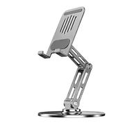 Snorvixre Supporto pieghevole in lega di alluminio con rotazione a 360° e base per tablet e telefoni Supporto ergonomico pieghevole con rotazione tripla