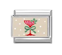 Snorvixre Tema Di Natale Perline Charm Link Accessori Alla Moda Accessori Modulari Per La Fabbricazione Di Bracciali Unico Adatto Per Gioielli Rosso Festivo Charm In Acciaio Inox, Taglia unica, come