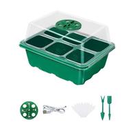 Snorvixre Vassoio di avviamento per piante con luce a LED e scomparti ventilati, scatola di coltivazione, forniture da giardino di casa, contenitore per la crescita