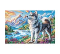 Snow Alaskan Malamute Puzzle 1000 Pezzi Pressione Ridotta Adulti Frost Peak Brook Rompicapo Rilassante Giochi Da Tavolo Indoor Idea Regalo Natale Per Padre E Nonno 1000 PCS