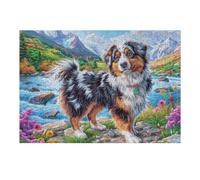 Snow Border Collie Puzzle 300 Pezzi Idea Regalo Natale 2025 Rompicapo Premium Rilassamento E Divertimento Regalo Perfetto Per Lui E Lei 300 PCS