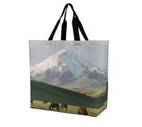 Snow - Capped Mountain Borsa A Mano Impermeabile Borsa Da Spiaggia Pieghevole Tote Per Ufficio Casa Lavoro