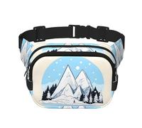 Snow-capped Mountains, borsa a tracolla da viaggio, alla moda e casual, marsupio quadrato a doppio strato, nero, taglia unica, Nero, One Size