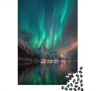 Snow Capped Mountains, Fjords And The Aurora borealePuzzle 1000 Pezzi Per Adulti, Giochi EduGattoivi, Sfide, Decorazioni Per La Casa38x26cm/1000pcs