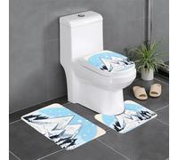 Snow-Capped Mountains Set Di Tappeti Da Bagno 3 Pezzi Assorbente Tappetino Da Bagno Resistente Tappeto Con Profilo A U Per Toeletta Doccia La Casa