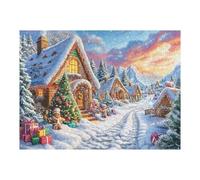 Snow Cottage Forest Rompicapo 500 Pezzi Per Nonni E Nipoti Cartone Rigido Esercizio Mentale Per Serate in Famiglia Da Passatempo Con Poster Incluso 500 PCS（52×38cm）