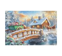 Snow Covered Bridge Puzzle 1000 Pezzi Multicolore Paesaggi Classici Happy Time Rompicapo Sfida Difficile Impossibile Giochi Da Tavolo Familiare Regalo Natale 1000 PCS