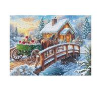 Snow Covered Bridge Puzzle 500 Pezzi Pressione Ridotta Adulti Happy Time Rompicapo Rilassante Giochi Da Tavolo Indoor Idea Regalo Natale Per Padre E Nonno 500 PCS