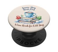 Snow Day Book Club, design invernale per amanti della lettura PopSockets PopGrip Adesivo