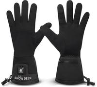 SNOW DEER Guanti riscaldabili sottili per uomo e donna, con batteria da 7,4 V/2200 mAh, 3 livelli di calore, guanti ricaricabili con riscaldamento per sci, ciclismo e vita quotidiana invernale