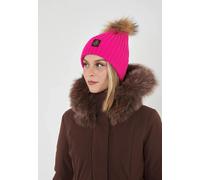 SNOW FLAKE HAT REFRIGIWEAR DONNA pompon pelliccia CAPPELLO CUFFIA CAP FUXIA IDEA
