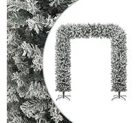 Snow-Flocked Christmas Garland, 240 cm Artificial Holiday Decoration with Steel Stand, Realistic PVC Tips, Durable Indoor use for Weddings, Party, Festive Home Decor